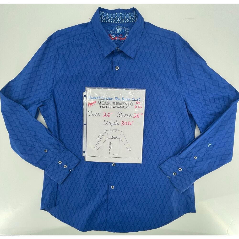 Robert Graham Men's Becker Long Sleeve Shirt, Button Down, Sz. 2XL Preppy - Picture 10 of 10